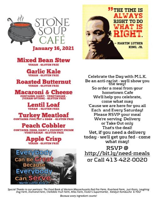 Stone Soup cafe Weekly menu
