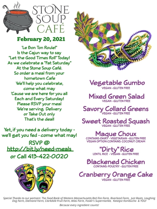 Stone Soup Weekly Saturday Meal