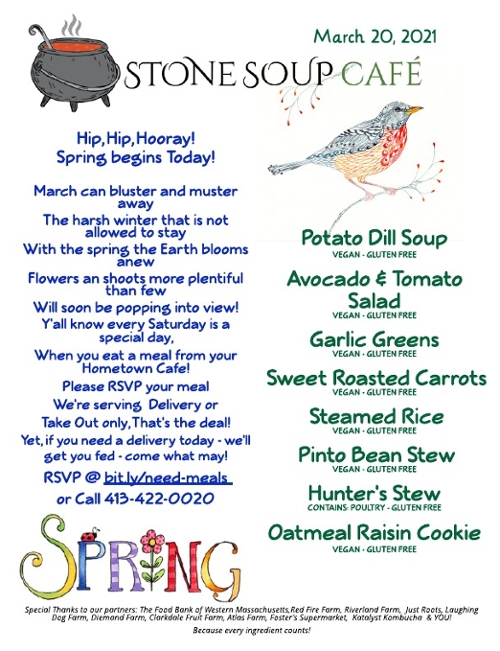 Stone Soup Weekly Saturday Meal
