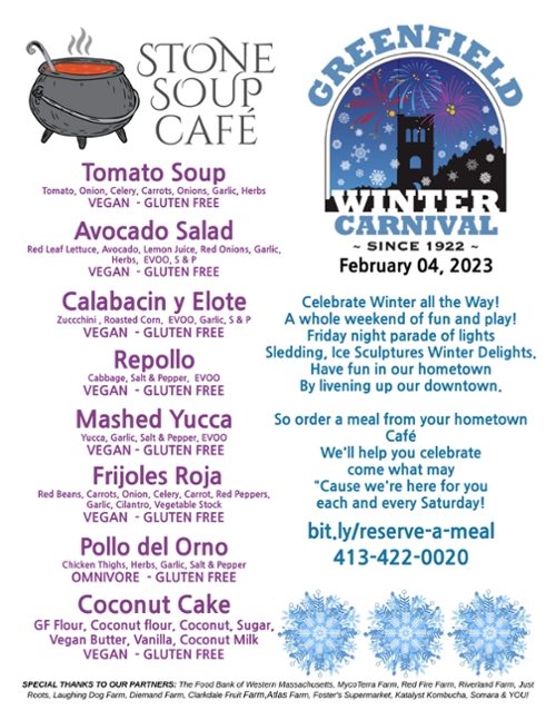 Saturday Meal, Film Fest, and Winter Carnival