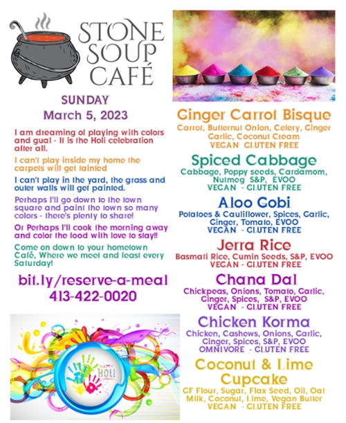 RESCHEDULED: Stone Soup SUNDAY Meal!