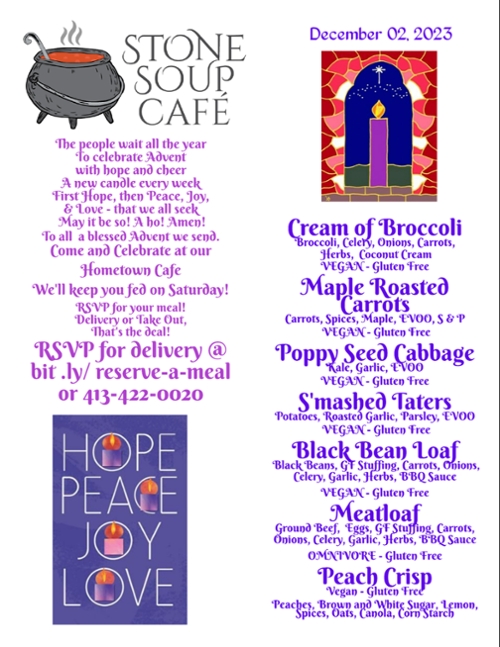 Stone Soup Café Saturday Meal