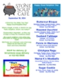 Stone Soup Saturday Lunch Menu