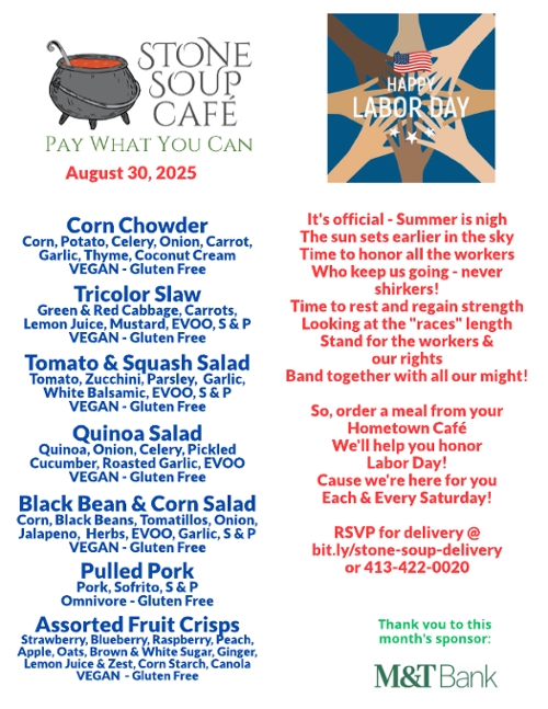 Stone Soup Café Pay-What-You-Can Menu